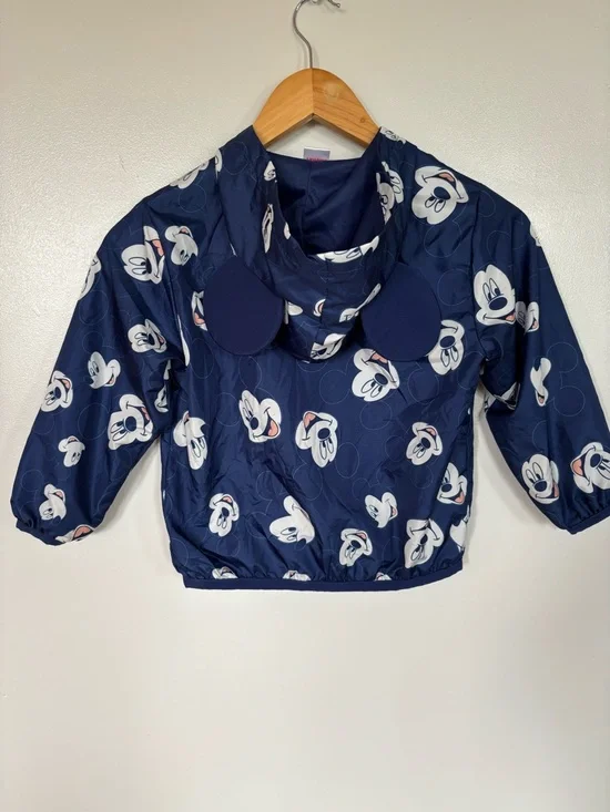 Disney Junior Mickey Mouse HAS EARS 5 navy Blue Windbreaker Jacket - Picture 4 of 7